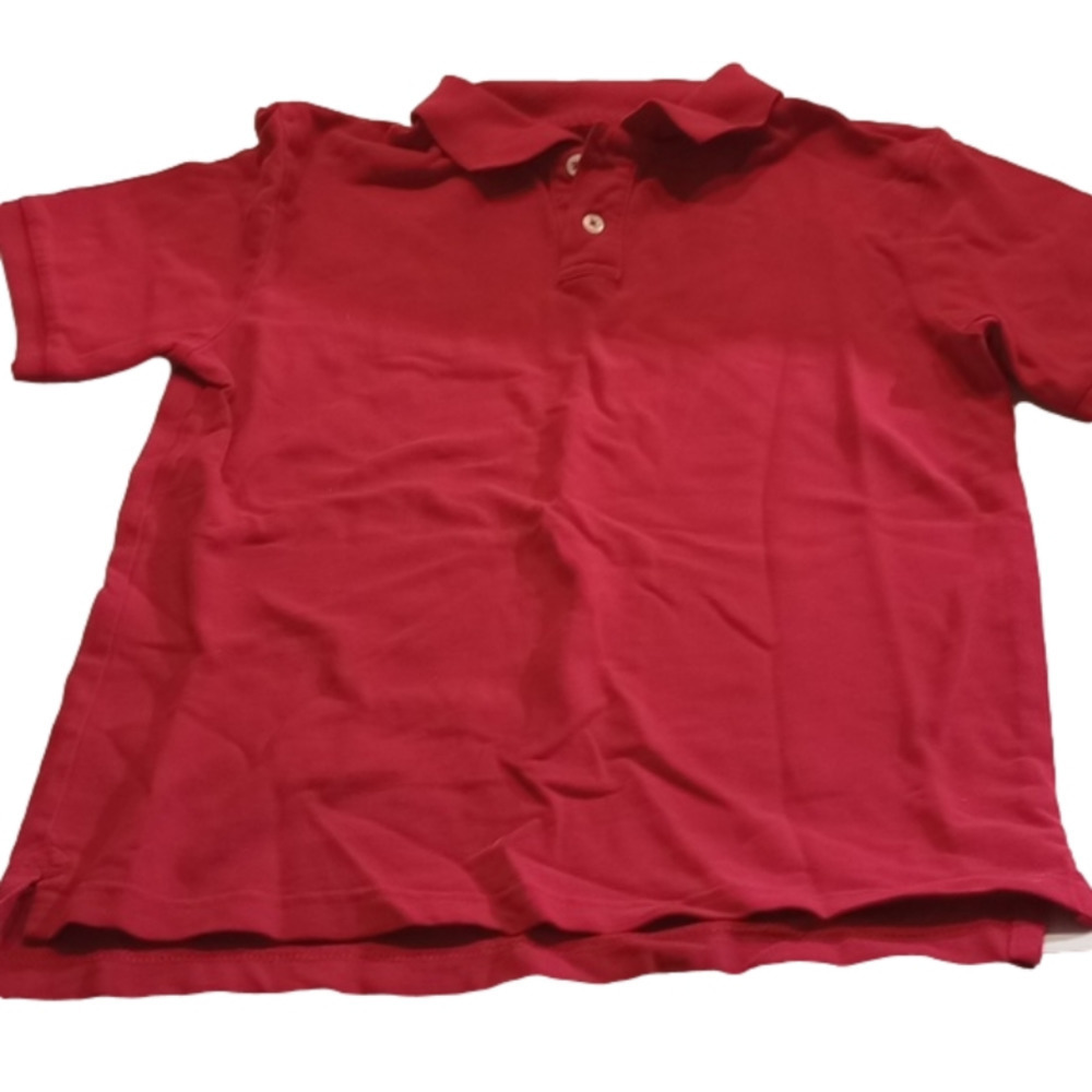 Cherokee boys button polo short sleeve shirt, size medium, red